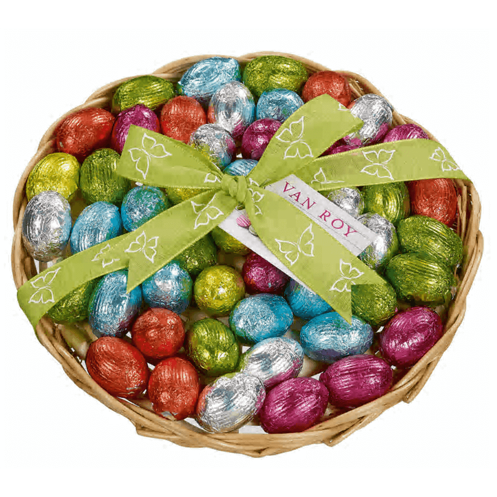 Van Roy Assorted Belgian Foiled Mini Eggs Basket 470g